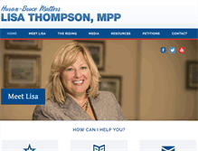 Tablet Screenshot of lisathompsonmpp.ca